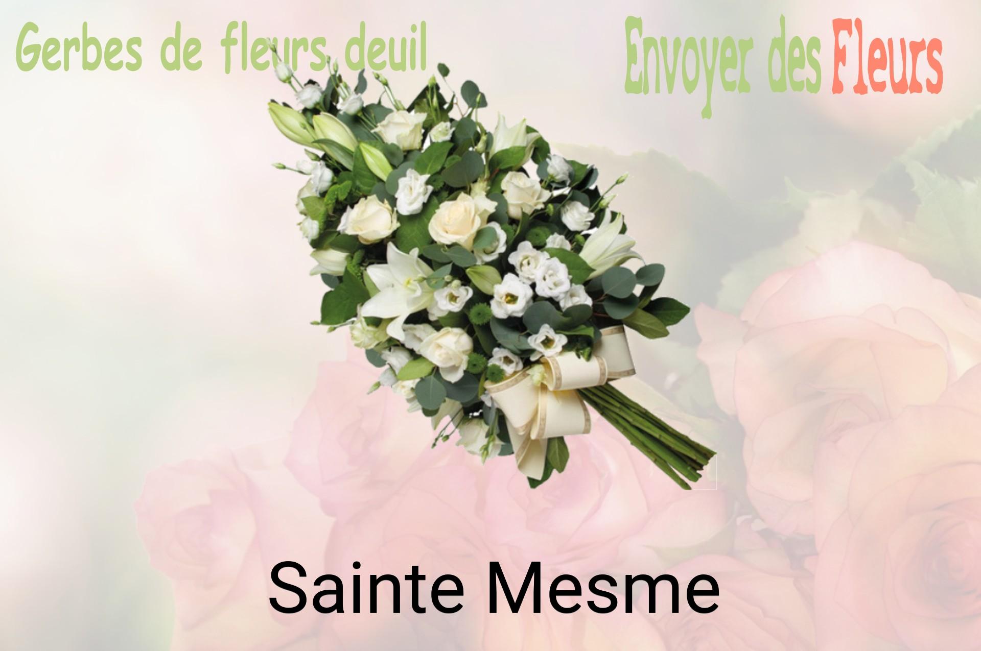 Gerbe de fleurs de deuil livrée à Sainte-Mesme